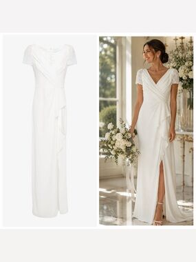 Jenny Packham Ivory Camellia Bridal Gown Lace Sleeve 8 Wedding Formal NWT 🟡
